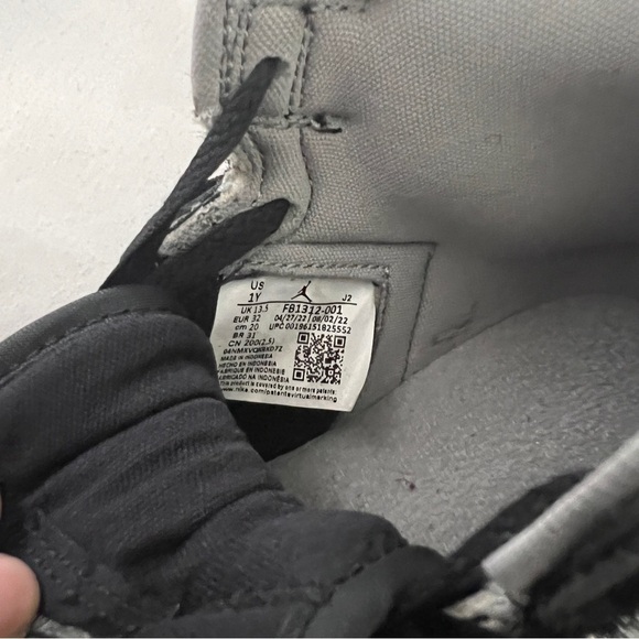 Nike Air Jordan 1 Retro High OG (PS) 1Y “Twist 2.0" Grey/Black Shoes FB1312-001 - Picture 6 of 8